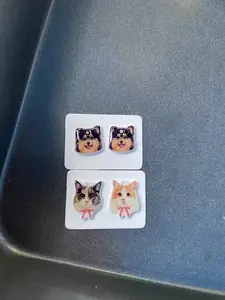 Customizable Pet Earrings Customizable Earring	Stud Earrings	Handmade Jewelry	Pet Lover Gift	Personalized Jewelry	Unique Earrings	Furry Friend Jewelry	Women's Accessories	Gift for Her	Thoughtful Gift	Cherish Your Pet	Cute	Comfortable