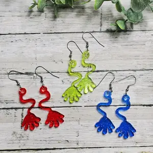 Acrylic Jelly Slappy Hand Earrings