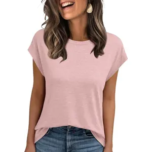 Womens Cap Sleeve Shirts Summer Soft Business Casual Tops for Work TeesGift