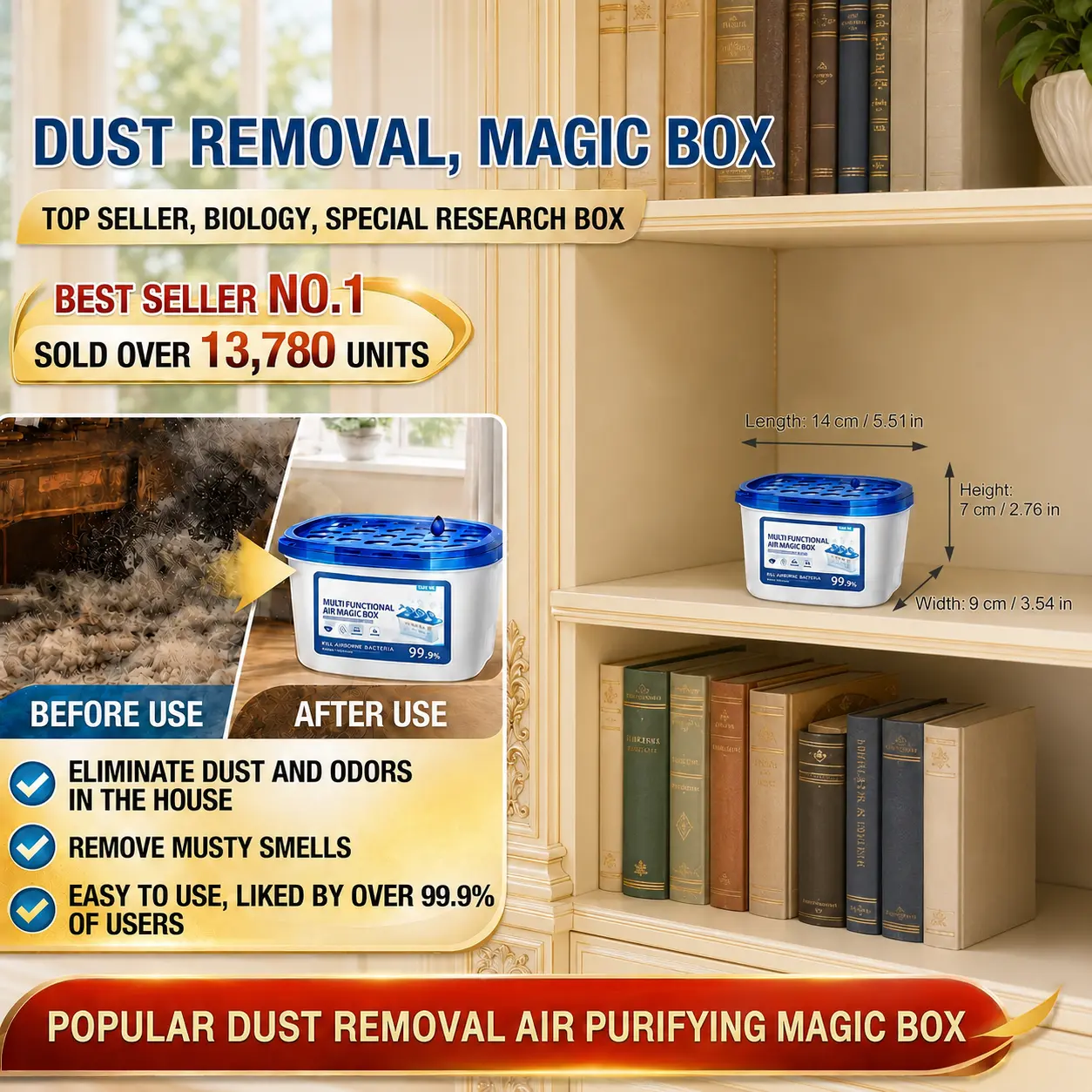 Air purification, dust removers, and deodorizershelp eliminate odors; boxes that can collect dust, dustcollection containers; no plug required, no manualcleaning needed; purify air and inhibit bacteria. Top choice for party gifts