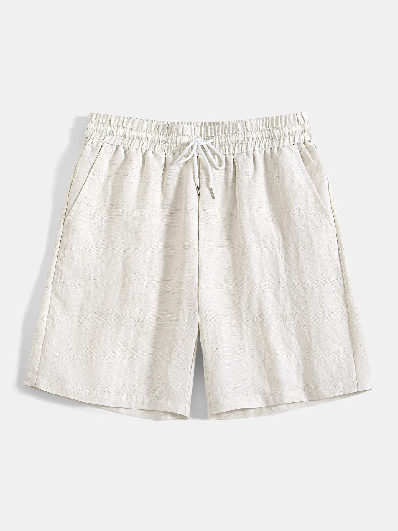 Men's Solid Color Plain Linen Blend Casual Shorts, Casual Wear Shorts, Beach Shorts Clothes, Elastic Waist Drawstring, Summer Tropical Beach Pants, Comfortable and Stylish
