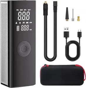 FLYKID Tire Inflator Portable Air Compressor,5X Fast Cordless Air Pump for Car Tires with Powerful Battery,150PSI Portable Air Compressor with Digital Pressure Gauge for Cars, Bike & Motorcycle,Ball