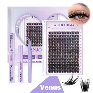 ANJOSIRMA Lash Clusters Wispy Eyelash Clusters 10-16mm 168pcs Cluster Eyelash Extensions Natural Volume Lash Extensions DIY Individual Lashes with Soft Thin Band