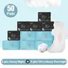 10 Packs / 50 Count, Zhuyin Life Night & Ultra Long Menstrual Pads, 290mm & 430mm with Wings, Organic Cotton Unscented, Super Absorbent for Heavy Overnight Flow
