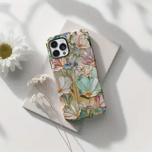 Romantic Floral Aesthetic Stained Glass Phone Case for iPhone 16 15 14 13 12 11 pro max, Wildflower Phone Case