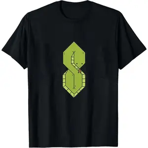 Geometric Snake Number 8 Graphic Tee - Cute Pixel Animal Print Apparel | Ideal for Daily Casual & Creative Style Wear