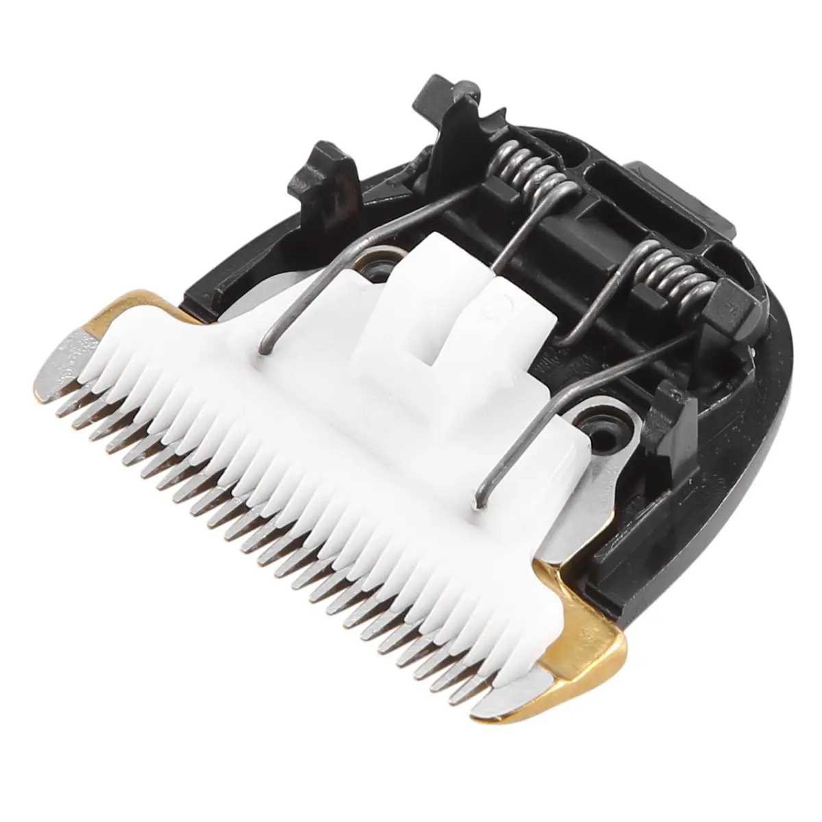 Ceramic Grooming Cutter Head Accessory for Hair Clippers & Animal Trimmers - 24 Teeth, 40mm Titanium Razor Blade, Install Easily, Rust Resistant, White + Black