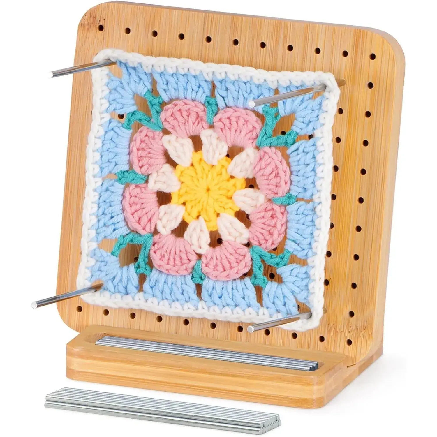 【Mother'S Day Gifts】Lifewit Bamboo Crochet Blocking Board with Pegs & Steel Pins - Ideal for Knitting & Crochet Projects - Handmade Crafts & Handicraft Tools #Summervibes
