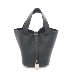 Pre-owned HERMÈS Calfskin Shoulder Bags Hermes Picotin Lock PM Leather Handbag