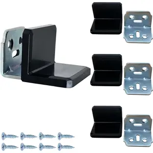 MR BRACKET Plastic Covered Small L Bracket Set Stainless Steel, Black Shelf Brackets, 90  Right Angle Metal Corner Brace for Furniture, Stainless Steel Corner Brace for Chair, Drawer, Tables