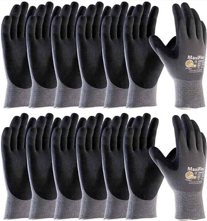 MaxiFlex Ultimate 34874 Work Gloves-Foam Nitrile Palm Coating-Excellent Abrasion Resistance and Impact Protection-Comfort Fit and Durable-12 Pairs
