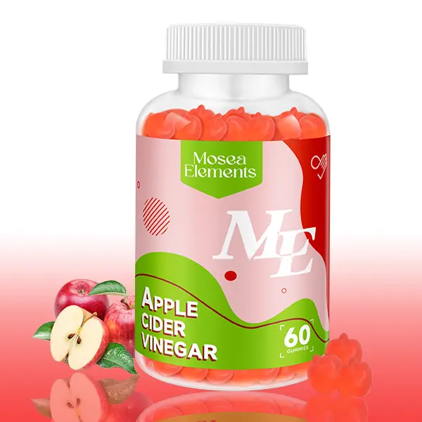 Mosea Elements Apple Cider Vinegar Gummies ACV Supplement 60 Count Apple Flavored Gelatin-Free Gluten-Free Vegan Non-GMO for Digestion & Gut Health Support Detox