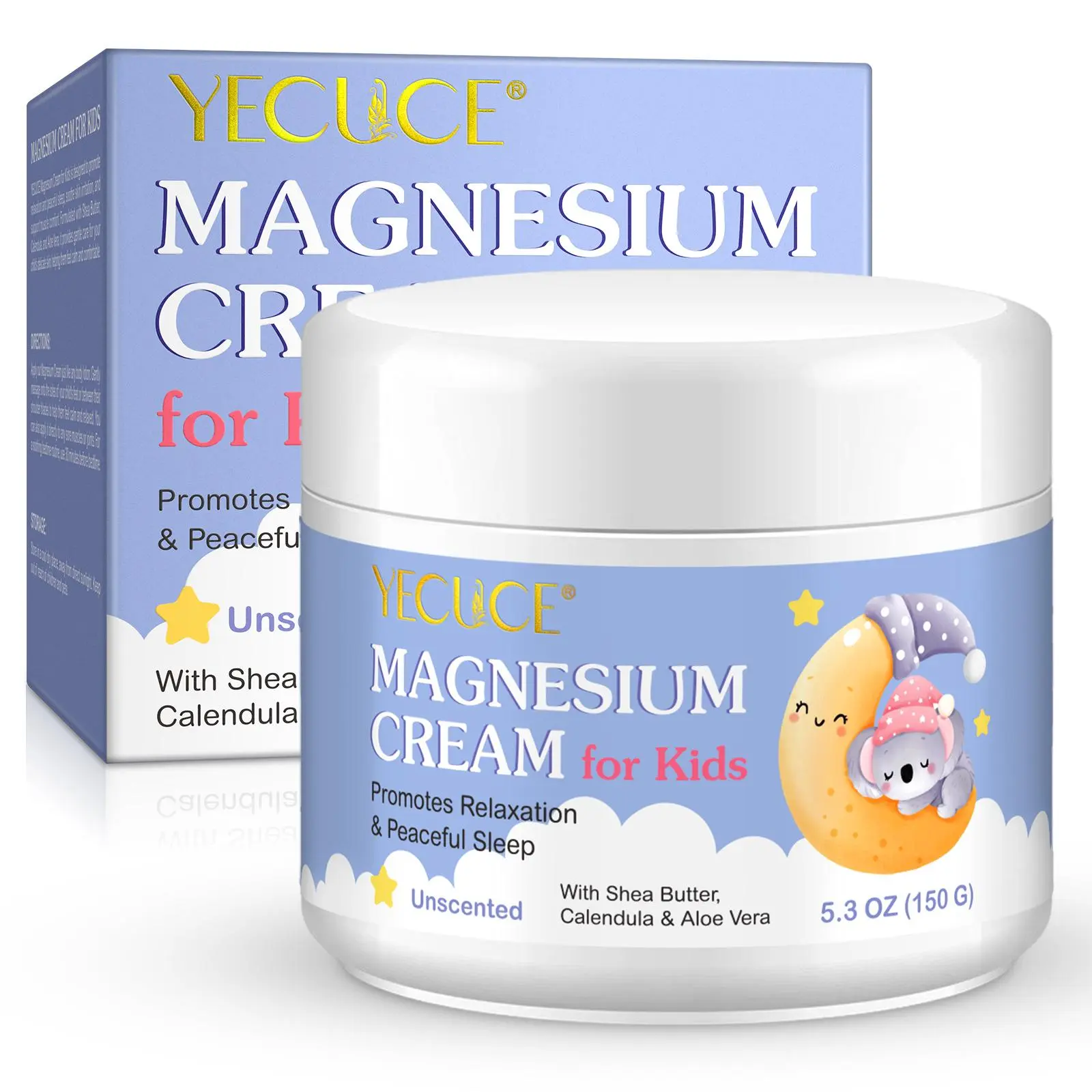 Yecuce Magnesium Oil Cream 150g, Body Care Products, Moisturizing Hydrating Body Care Moisturizer Lotion, Promotes Relaxation & Calmness, Suitable for Sensitive Skin