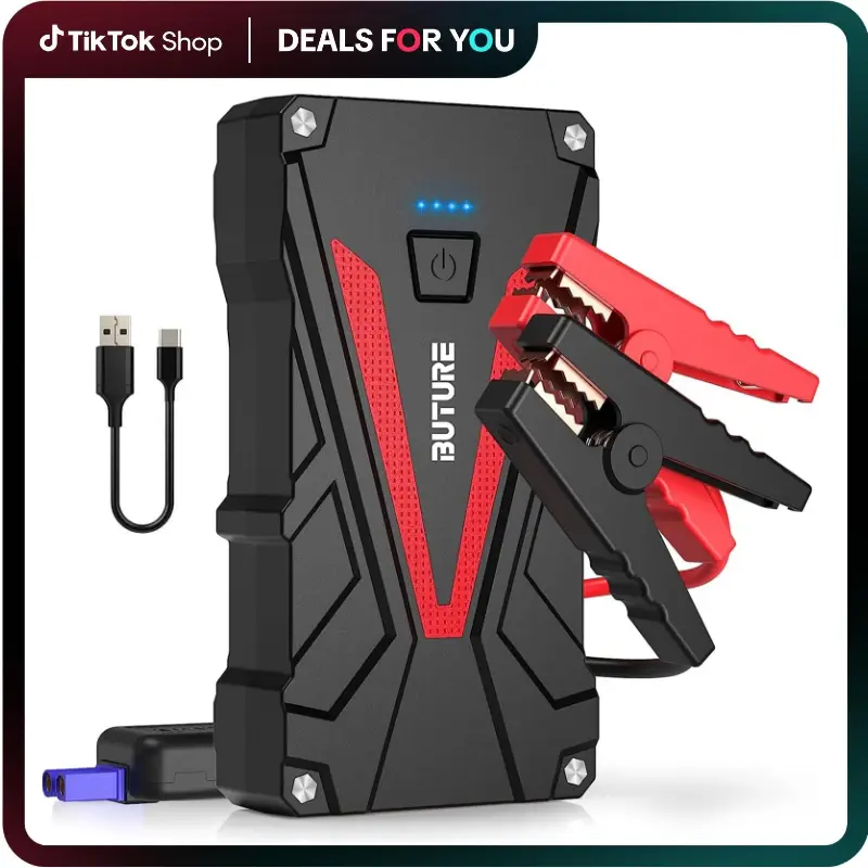 FathersDayGift Buture BR300 Car Jump Starter, 1500A Peak 13800mAh Portable Car Battery Starter Auto Battery Booster Pack with Smart Safety Jumper Cabl