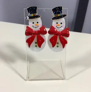 Frosty Sparkle Snowman Earrings