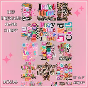 Trendy Faith - 30x48 - PREMADE GANG SHEET