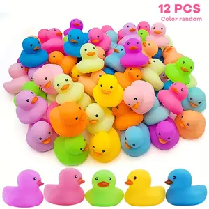 12 Colorful Rubber Ducks Bath Shower Toys, Bath Time, Summer Beach Birthday Pool Toy, Party Decoration Gift, Party Favors, Christmas Stocking Stuffer Small Present