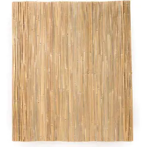 Natural Bamboo Slat Screening, Eco-Friendly Privacy Slat Fence, Bamboo Screen Panel Roll for Balcony or as Wind and Sight Protection (1.2m x 4m)