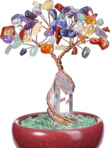 Chakra Tree of Life Feng Shui Decor Crystals and Healing Stones Money Tree Room Decor 7 Chakra Healing Crystals Ornaments for Home Room Office Desk Spiritual Gifts Christmas