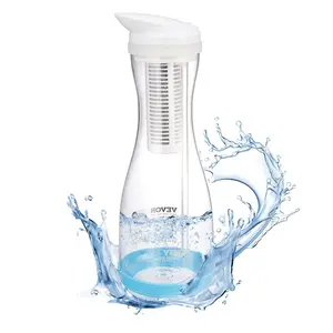 fathersdaygift VEVOR Water Filter Pitcher, 6 Cup Glass Water Filter Dispenser, Fast Compact Fridge-friendly Water Filtration System, No BPA, Lasts 3 Months or 211 Gallons, Reduces Chlorine, Rust, Odors, PFOA/PFOS