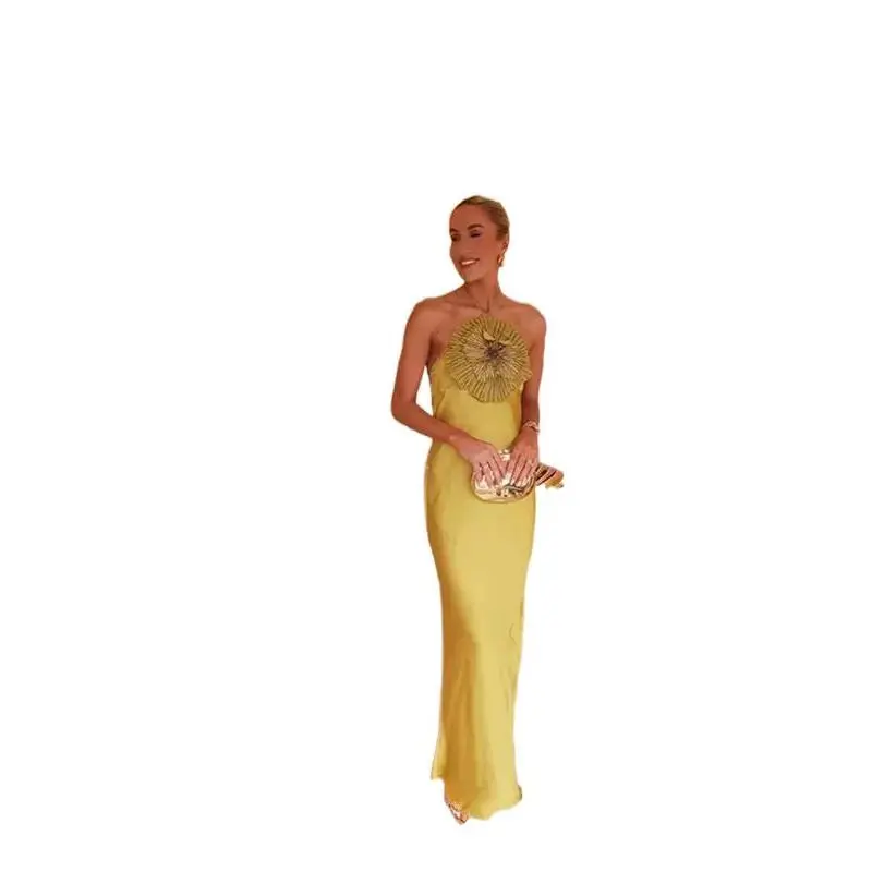 chinese dress ladies Sexy Mermaid Halter Sleeveless Navy Blue Long Prom Dresses P497 main image 1