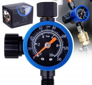 Professional Spray Gun Pressure Regulator with Gauge & Moisture Separator, G1/4" BSP, 140 PSI Max, 600L/min Air Compressor Accessory for Paint Spray Gun & Airbrush