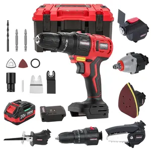 20V Cordless Combo Kit, 11-IN-2 8-IN-1 3-IN-1Cordless Multi-tool with Case, Drill, Recip saw, Chain Saw, Impact wrench, Oscillating tool, Sander with Accessories, 3.0Ah Lionthium Battery and Charger Portable