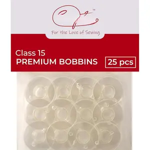 25 count  Class 15 Bobbins - Fits Janome HD3000, , Elna & Kenmore - Compatible with Janome Sewing Machine Accessories, Plastic Bobbins for Sewing Machine, Supplies for Quilters & Hobbyists