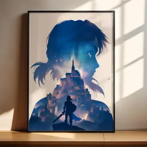 (Poster) Link X Hyrule,Inspired Wall Art Printable Wall Art  Video Game Wall Art