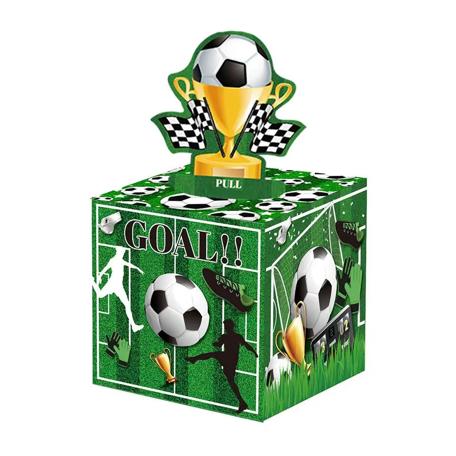 Football Sample Boxes Raffle Football match Surprise party favor gift boxes are given to family and ...