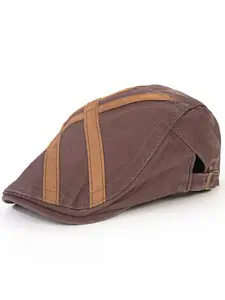 Newsboy Hats for Men Flat Cap Adjustable Breathable Patchwork Hat Irish Cabbie Ivy Driving Hunting Hat
