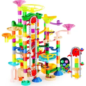 236Pcs Glowing Marble Run with Motorized Elevator- Construction Building Blocks Toys with 30 Glow in The Dark Plastic Marbles, STEM Toy for Boys and Girls, Birthday Gift, Easter Basket Stuffers