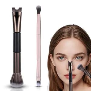 2-Piece Dual-End Nose Sculpting & Makeup Brush Multi-Pack, for Nose Contour and Blush Application