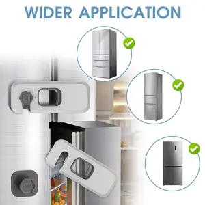 Self-Adhesive Dual Pack Refrigerator Locks, Safe Home Fridge Latch, Durable Design Easy Installation, 2 Pieces Set