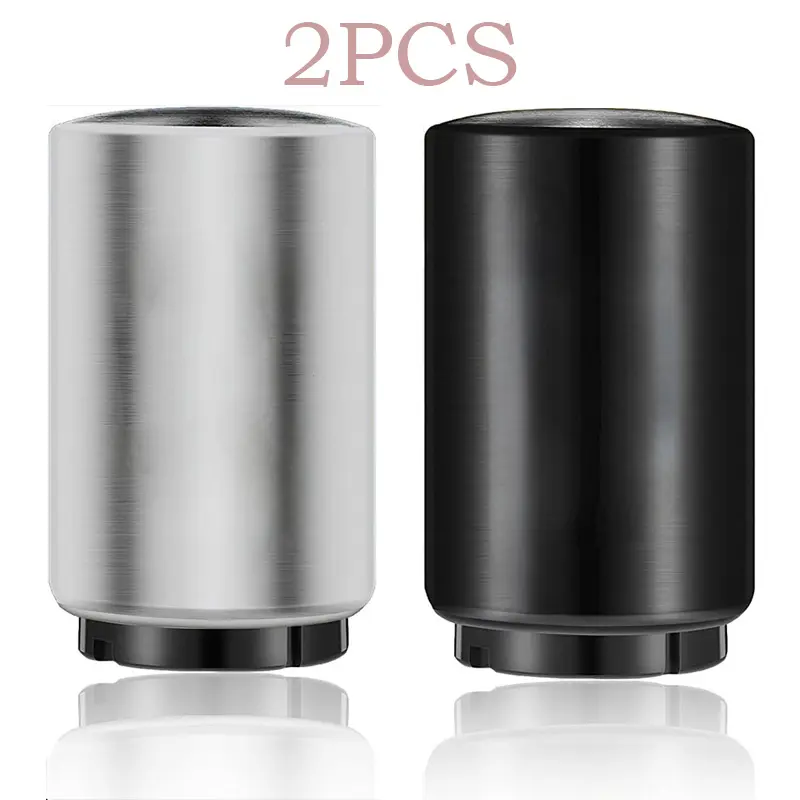 2pcs Magnetic Bottle Opener - Stainless Steel Push Pull Cap Catcher, Automatic Beer Opener for Easy Use to Bar,Parties, Picnic Camping,Metal Reflective Design, Lovely Bottle Finish summerwins