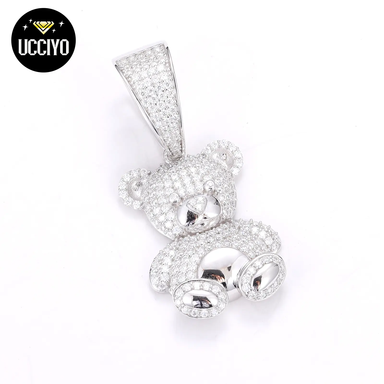 UCCIYO Lovely Bear Pendant P294 Exquisite Synthetic Moissanite Fashion  Animal Bear Pendant Necklace For Women Birthday Party Anniversary Gift Jewelry 【#P294 】