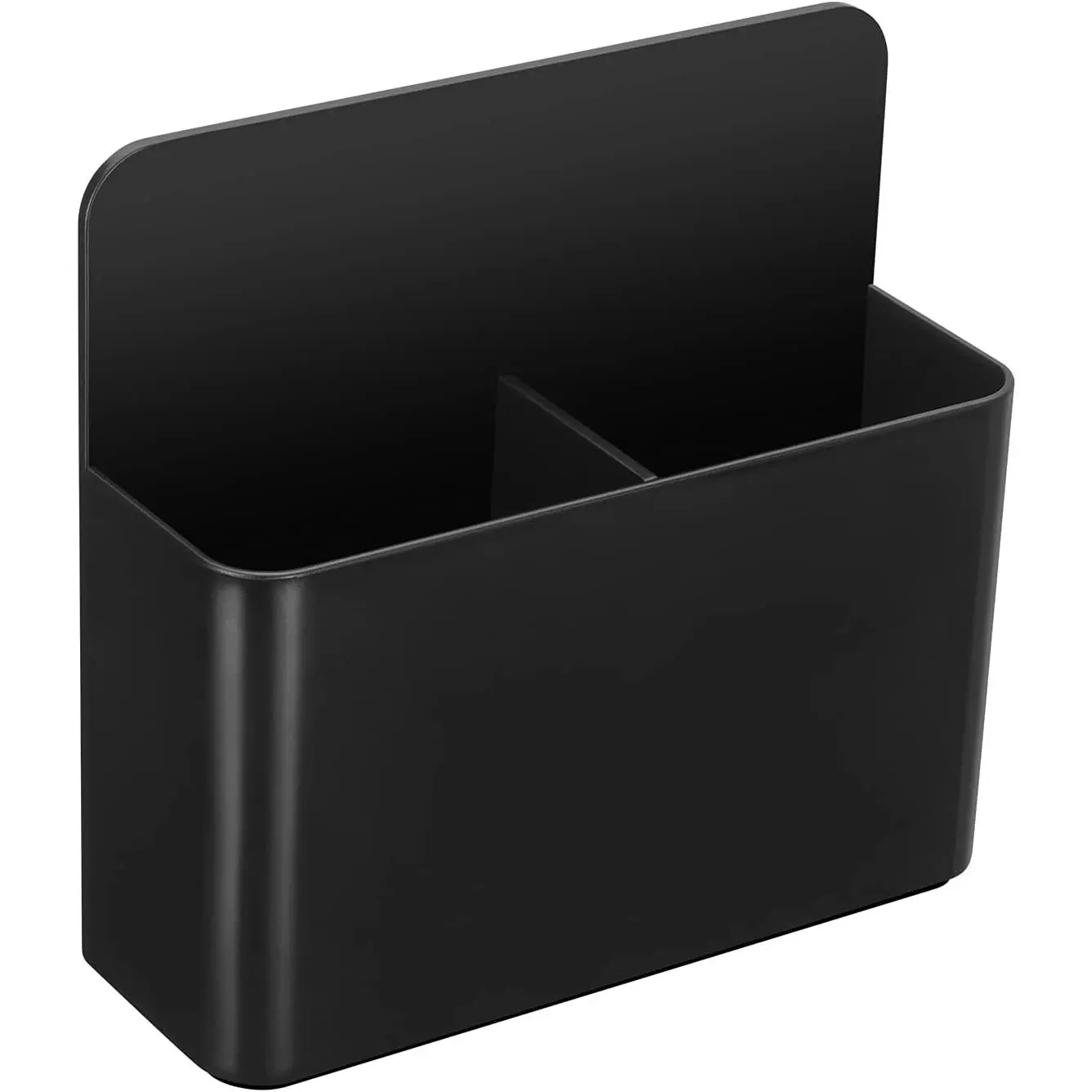 Black Dry Erase Marker Holder with Anisotropic Backing - Desk Tidy, Office Desk Accessories for Whiteboards, Fridges