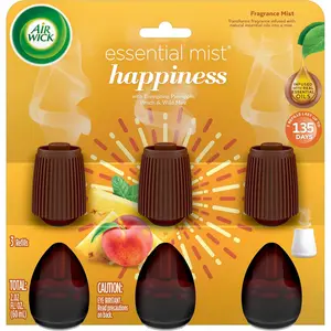 Happiness Essential Mist Refill - 3 Pack, Air Freshener with Essential Oils