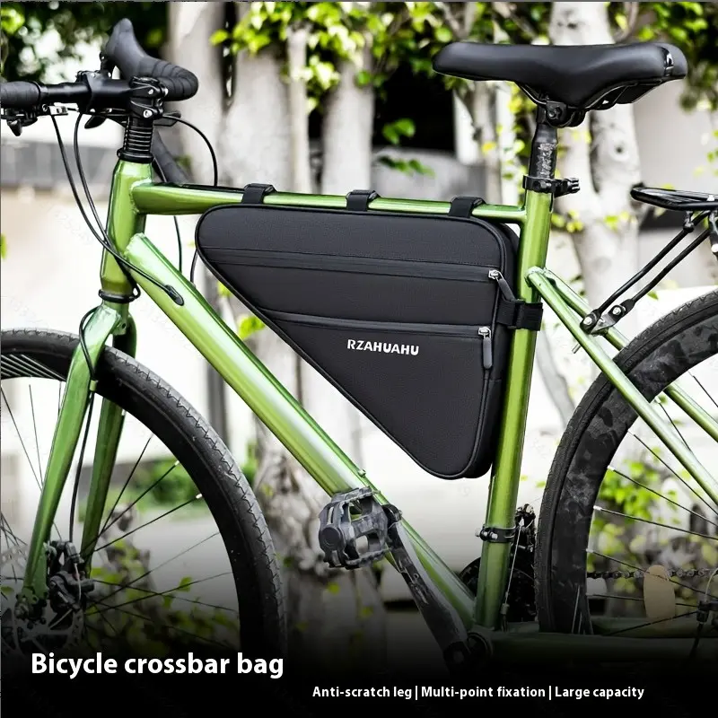 Bicycle Triangle Rack Bag, Large Capacity 2.3L, 17 Inch Cycling Gear, Universal Mountain Road Bike Handlebar Bag, Tool Storage Pouch, Bicycle Accessories, Bicycle Crossbar Bag