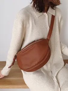 New Women's Multifunctional Belt Bag, Crossbody Fanny Pack, PU Leather Crossbody Bag with Fashionable Tassels and Zipper, Large Capacity Chest Pack for Casual Use