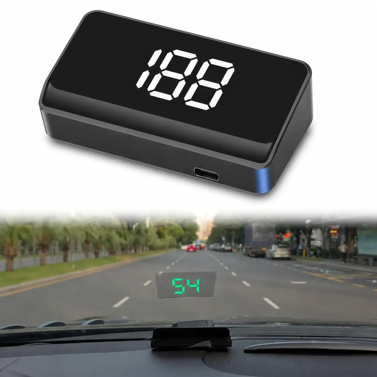 GPS Head Up Display - Car Smart Display, Universal Men's Vehicle Accessories, Auto Accessories Interior, USB Plug & Play, Dual Satellite System, Speedometer, Smart Driving Tech, Easy Installation Automotive Tool