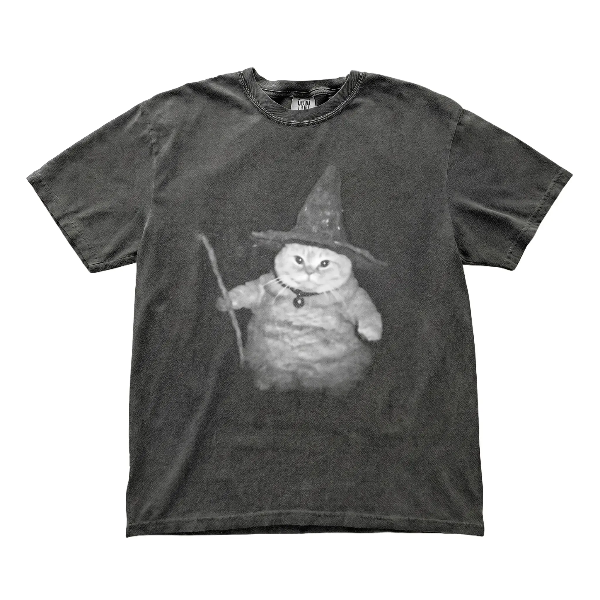 WIZARD CAT Vintage Tee, Cat T-Shirt, Meme Cringe Funny Dumb Shirts, Unisex Movie Shirt Menswear Womenswear Streetwear