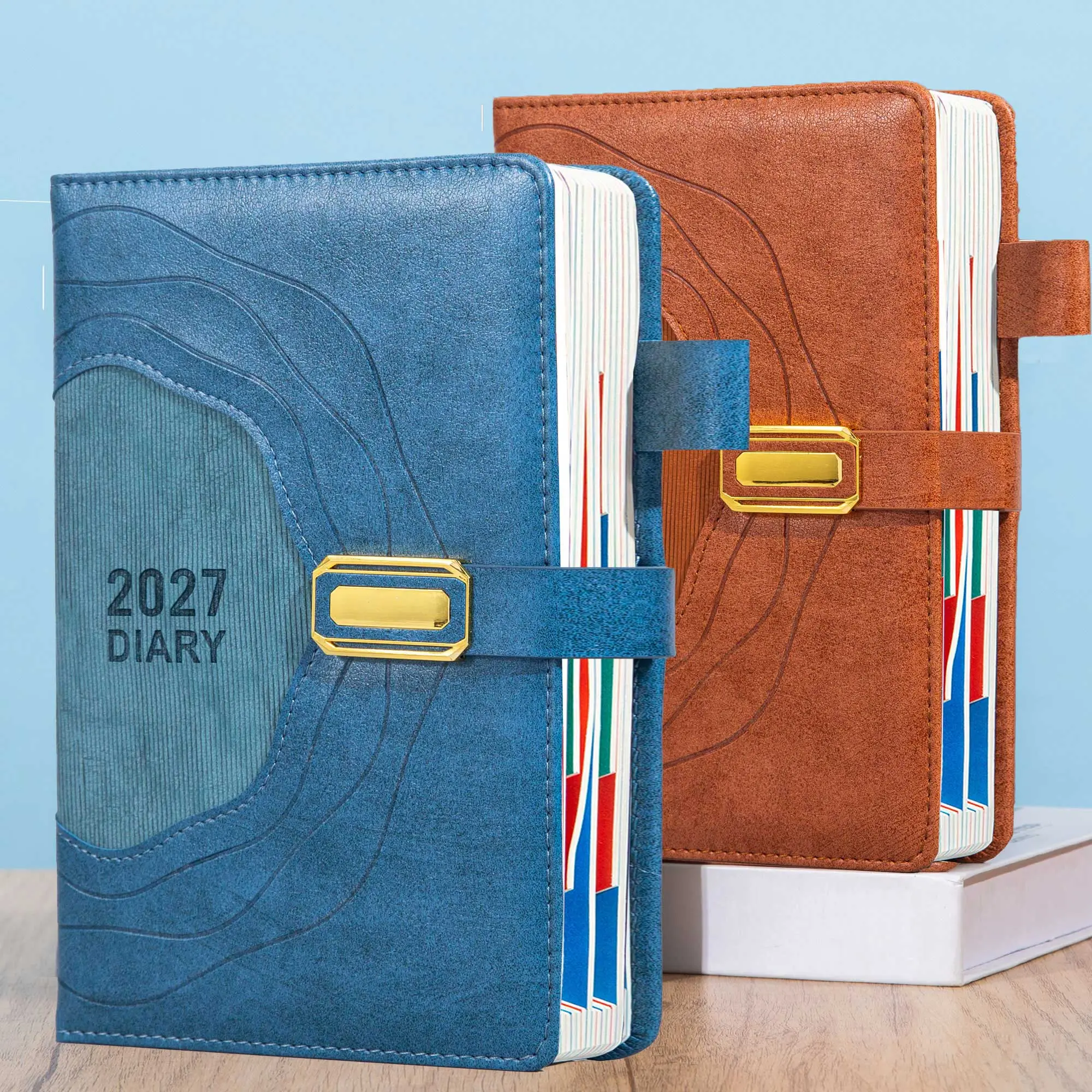 4 colors to choose from A5 hard surface plan, 2027 new calendar log with 5 stickers, self disciplined check-in - planner time management - this efficiency enhancing schedule and calendar, as well as personal planning supplies