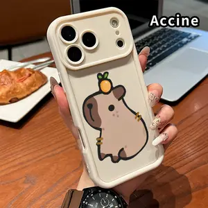 Phone Case for iPhone 17 Pro Max 16 Plus 15 14 13 12 11 Air E Zen Capybara Shockproof Silicone TPU Bumper Drop Protection Soft Cover