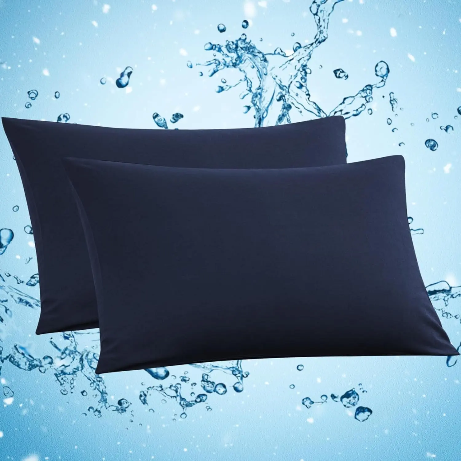 100% Natural Bamboo Linen Pillowcases 2Pcs, Breathable Pillow Covers with Envelope Closure,temperature regulating, Skin-friendly, Christmas gift idea Cooling Soft Touch