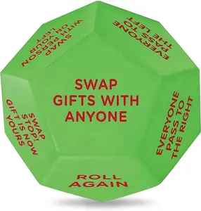 Santa Swap Gift Exchange Dice, 3 * 3in Exchange Gifts Family Game, Christmas Stocking Stuffers Gift Exchange Dice Games for Friends for Xmas, Birthday, Party and Family Night.