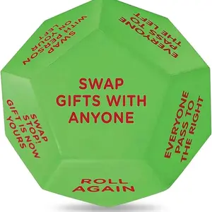 Santa Swap Gift Exchange Dice, 3 * 3in Exchange Gifts Family Game, Christmas Stocking Stuffers Gift Exchange Dice Games for Friends for Xmas, Birthday, Party and Family Night.