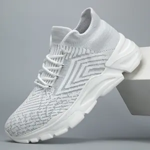 New Men's Lightweight Socks Breathable Comfortable Sports Leisure Shoes in Blue Knit Design Closed Trainer Sneaker Runner Training Running Athletic Boy Footwear Casual Bridal