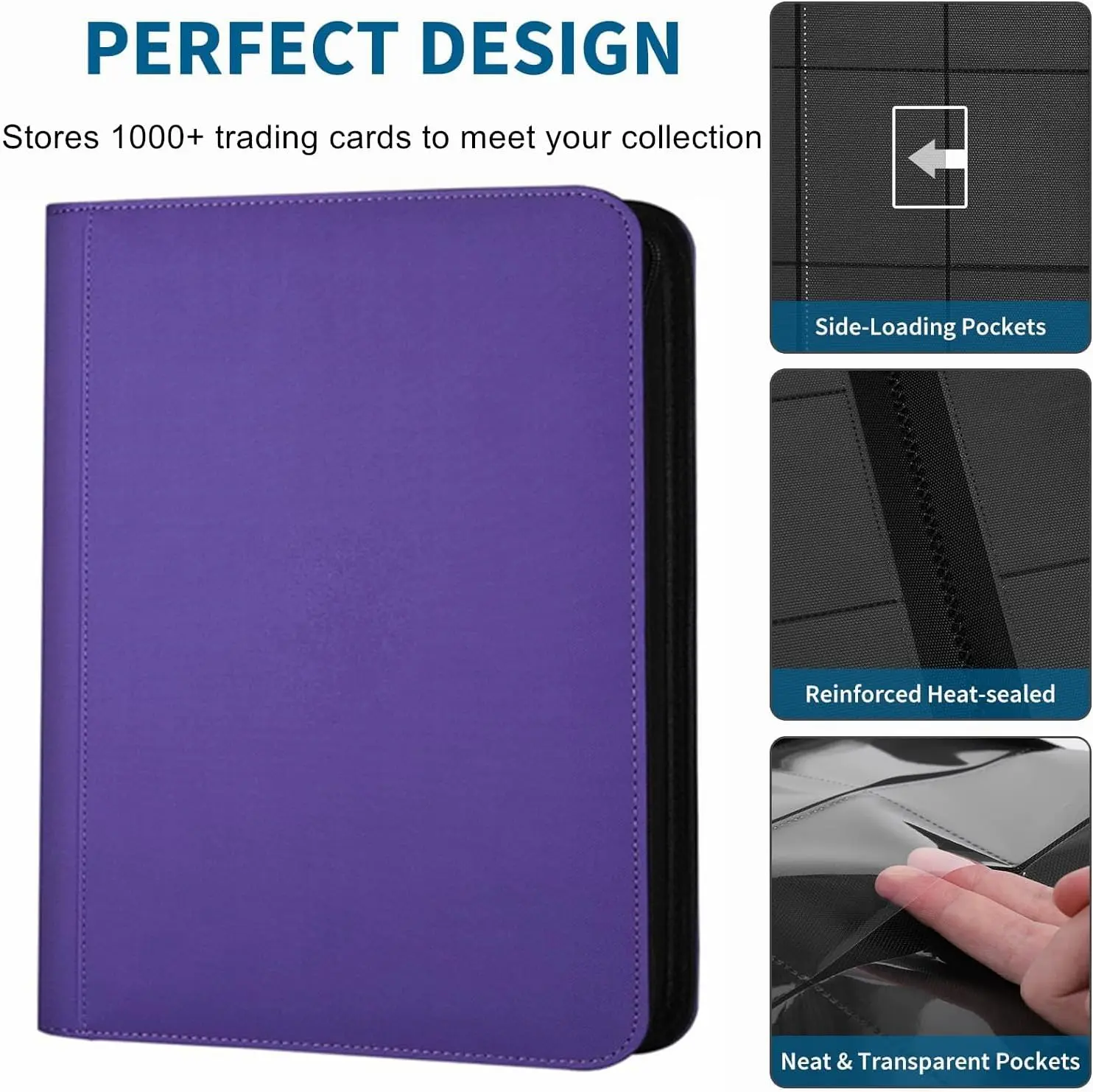 Mega Capacity 1000+ Pocket Trading Card Binder  16 Pocket Ringless PU  Collector Album for MTG, TCG & Sports Cards - TikTok Shop