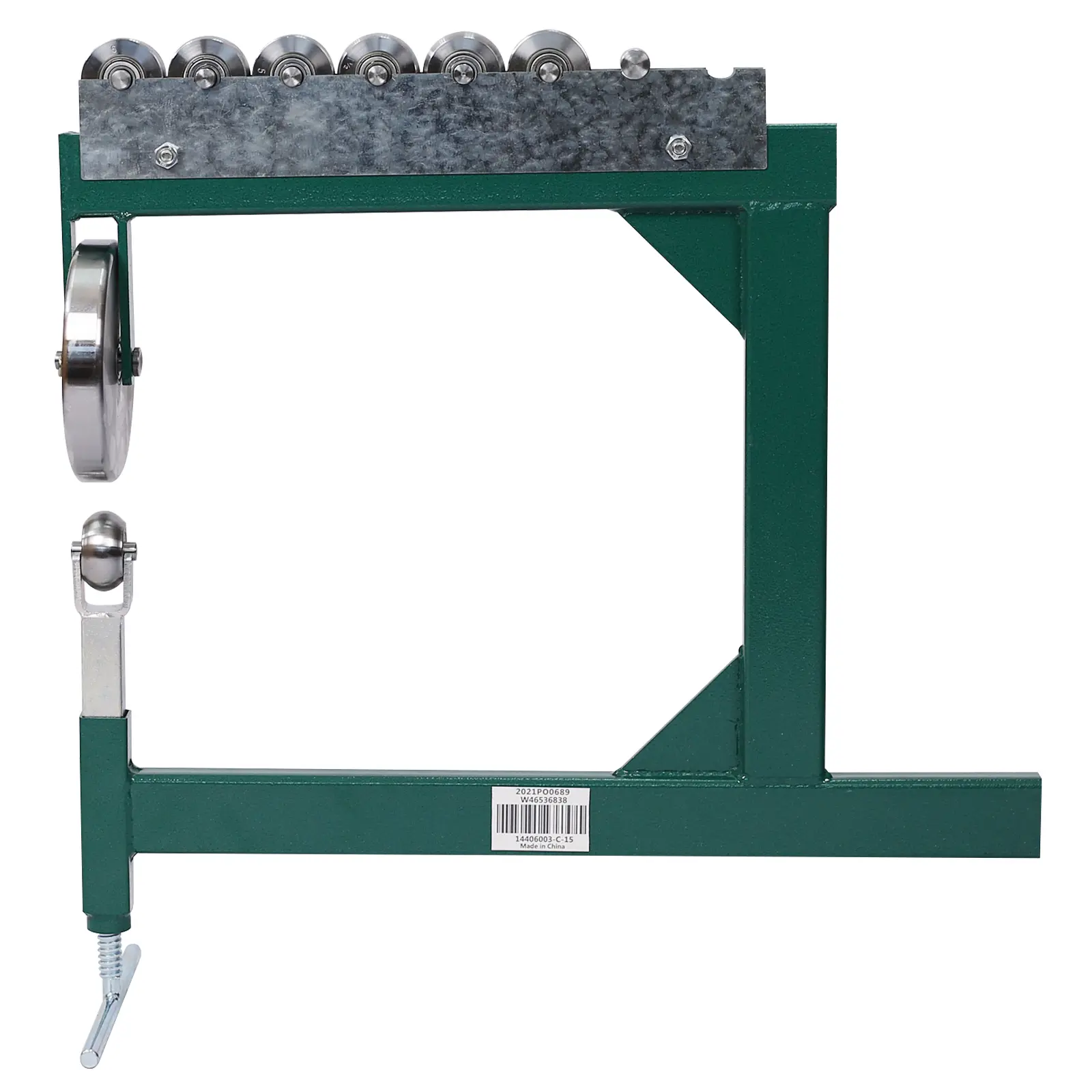Benchtop English Wheel Machine with Adjustable Axles - Metal Shaping Hand Tool for Automotive Steel Dent Fixing, Vehicle Fabrication, Hoods, Tank Covers; Includes Storage Rack, Overall Dimensions: 10"(L) x 18-1/4"(W) x 24"(H)